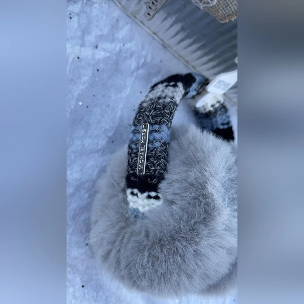 NWT Michael Kors Grey Faux Fur Earmuffs